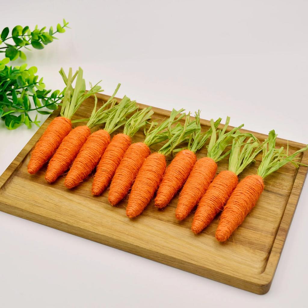 Easter Carrot Tray Decoration Hemp rope Decoration Fabric Carrot Scene Props Home Ornaments