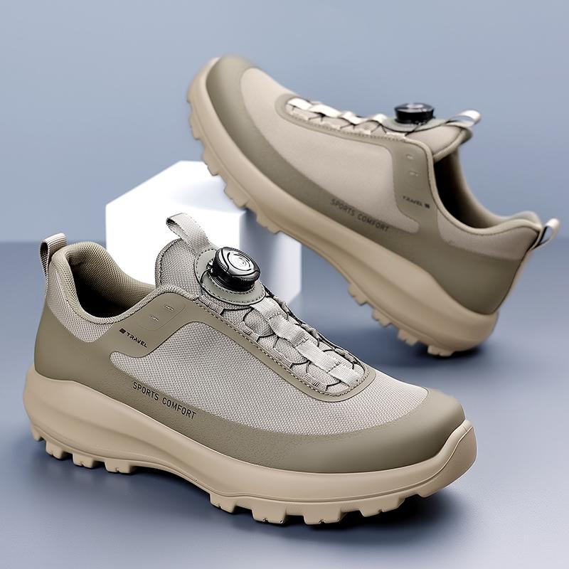 Fashion New Fashion Men Mesh Shoes Outdoor Casual Sneakers Non-Slip Travel Hiking Shoes Solid Color Treking Footwear Simple Man Trainers