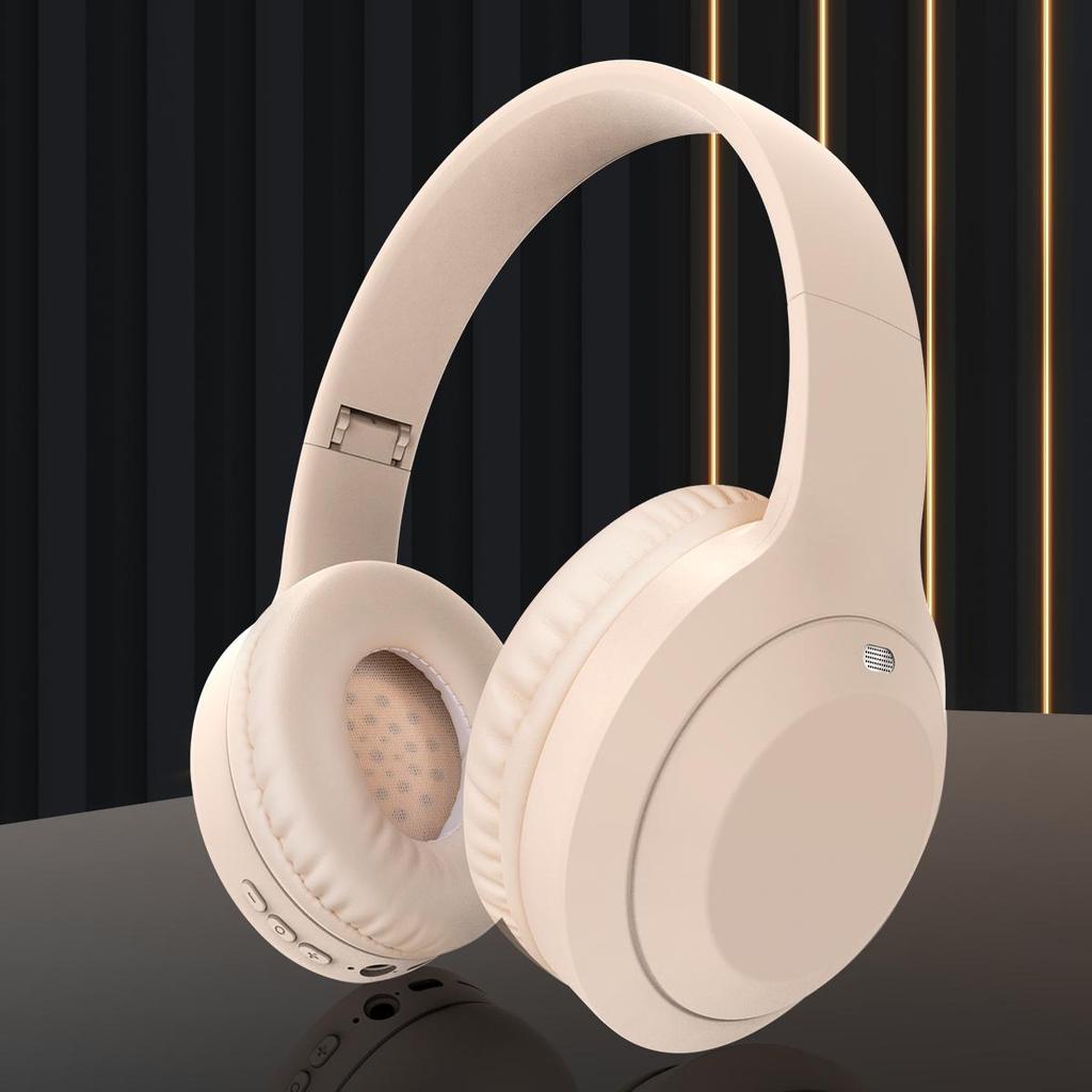 Head-mounted Bluetooth headphones with wireless noise cancellation for computer music, e-sports, and gaming