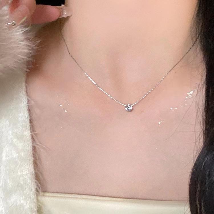 Zircon Pendant Necklace - Light Luxury Snake Chain for Women, 2025 Trendy Clavicle Design