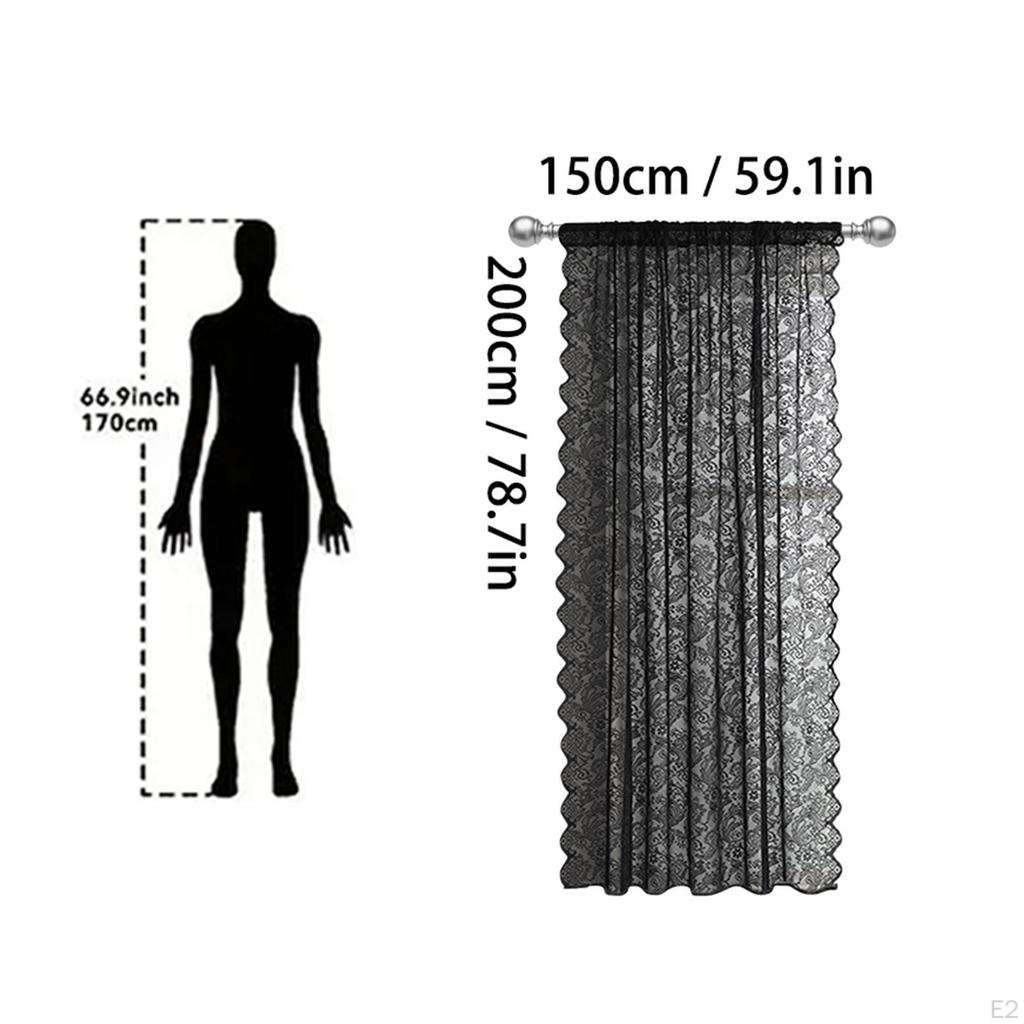 Curtain Floral Patterned Vintage Drapery Voile Rod Pocket for Balcony Office Study Room