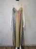 2026 Summer V-Neck Floral Spaghetti Strap Maxi Dress, Women's Backless Design