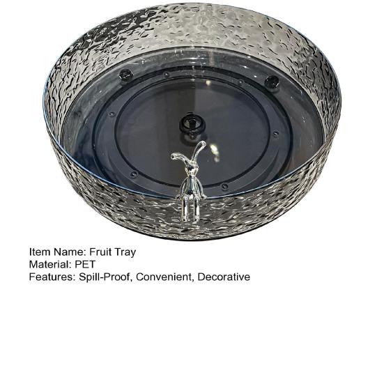 Rotating Snack Tray for Coffee Table 360-degree Spinning Fruit Nut Serving Platter Deep Edge Large Capacity Space-Saving Candy Holder