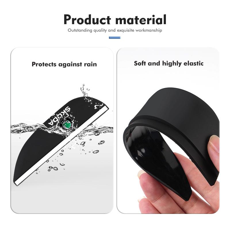 AAABQ1 For Skoda 2PCS Soft Rubber Rearview Mirror Rain Eyebrow Styling Accessories Fabia Kamiq Superb Scala Enyaq-iV MK3 VisionS Yeti