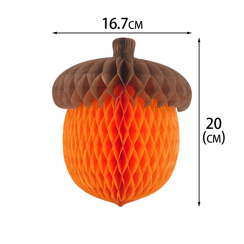 3Pcs/set Pumpkin Chestnut 3D Honeycomb Pendant Thanksgiving Halloween Party Decoration Honeycomb Pendant Autumn Harvest Festival