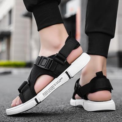 Sandálias Macias Masculinas Confortáveis Antiderrapantes Sapatos Masculinos Sandálias de Praia de Tecido de Alta Qualidade Sandálias Gladiadoras Masculinas Sapatos Baixos Casuais de Verão
