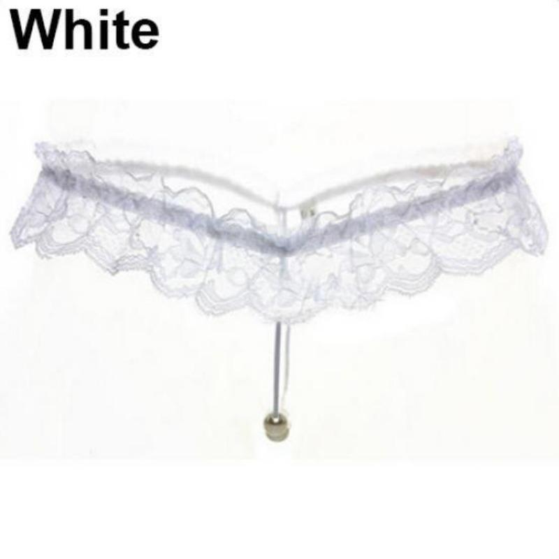 Women's Lingerie Sexy Artificial Pearl Decoration Lace thong Underwear