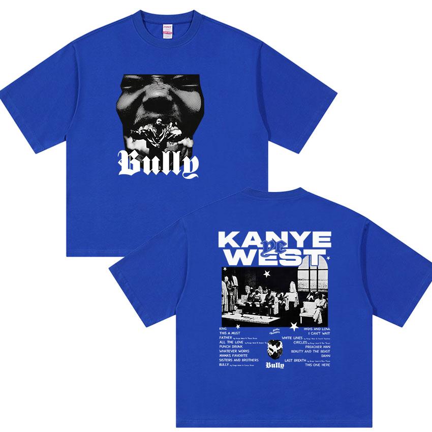Rapper Kanye West Bully Album Graphic Tshirt UNISEXs Vintage Hip Hop YK Short Sleeve Tshirts Casual Cotton Tops Streetwear