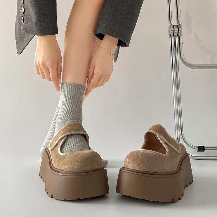 Wang Fan thick-bottomed Birkenstock head slippers heightened Mary Jane half slippers