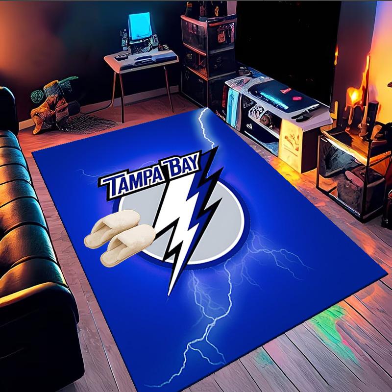 Tampa Lightning Logo Area Rug Suitable for Indoor And Outdoor,Carpets for Kitchens, Homes, Offices, Living Rooms,Home Decor,Christmas Gift