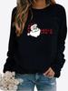 2023 Winter Women's Printed Tops T-shirt Ladies Round Neck Long Sleeve Casual Sweatshirt Plus Size Blouse