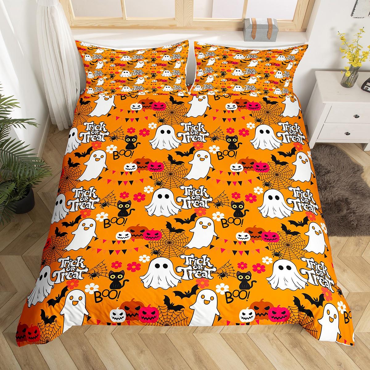 

Comforter Homewish Teen Trick Or Treat Halloween Spider Web Bedding Sethorror Ghost Pumpkin Bed Set Comforter (quilt)-EU Single(135*200cm)3pcs