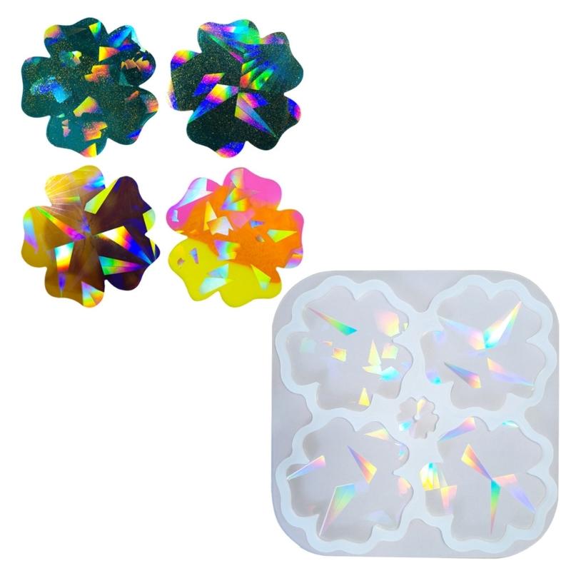 Rainbow Reflection Silicone Coaster Mold Easy Demold Holographical Cup Mat Mould for Home Decoration Jewelry Tool