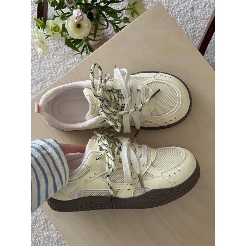 Pink double mesh shoes female ugly cute spring and summer new niche low-top versatile sports little white shoes