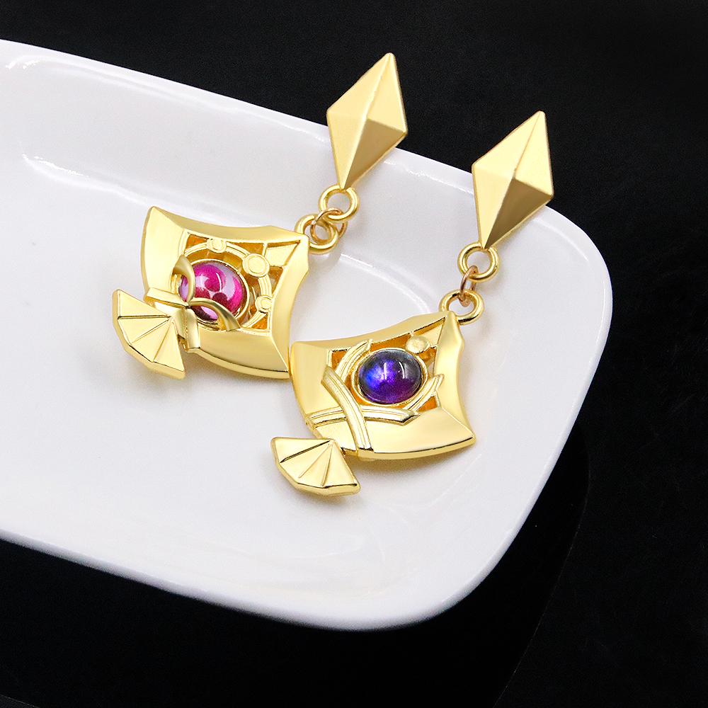 Genshin Impact Yae Miko Eye of God Ear Dangle Earrings Vision Cosplay Diluc Xiao Earring Jewelry Women For Fans Accessory Gift