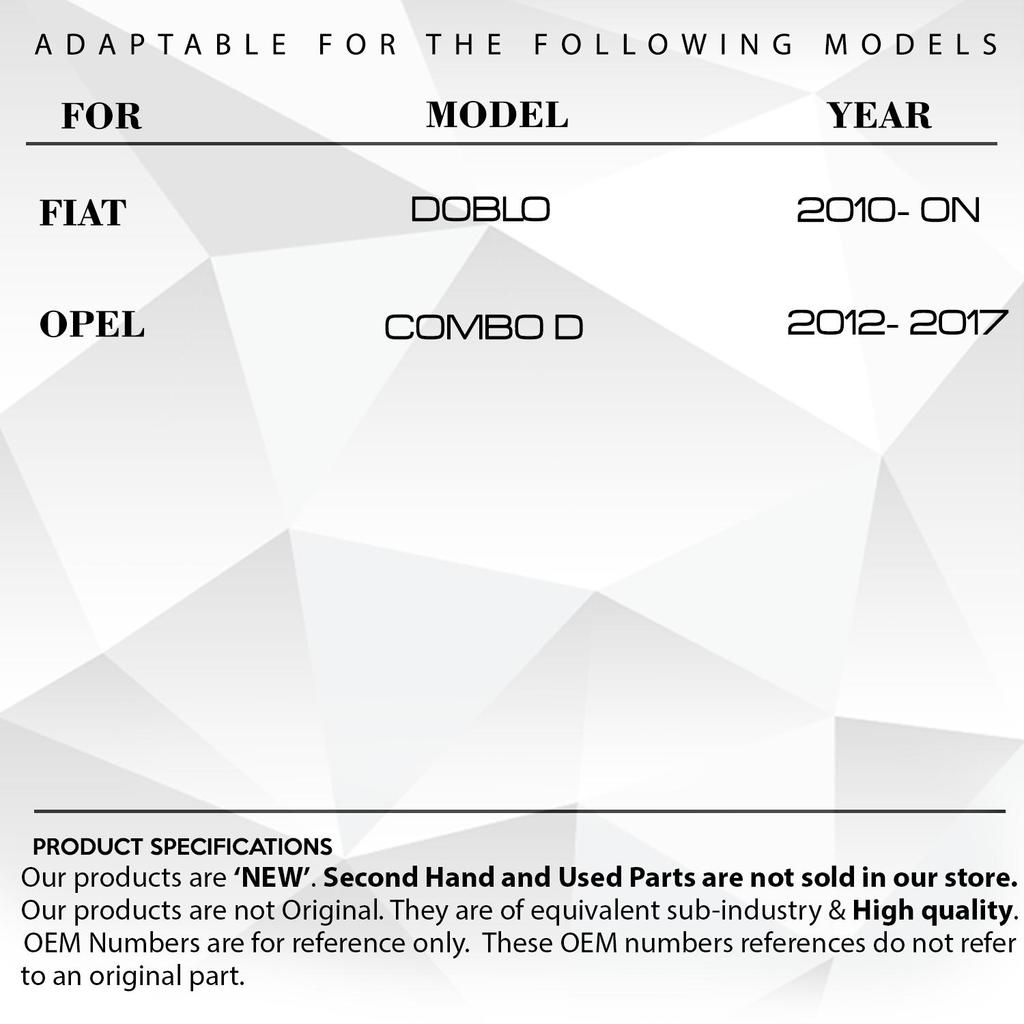 White Mirror Signal for Fiat Doblo, Combo D - Right Left Set