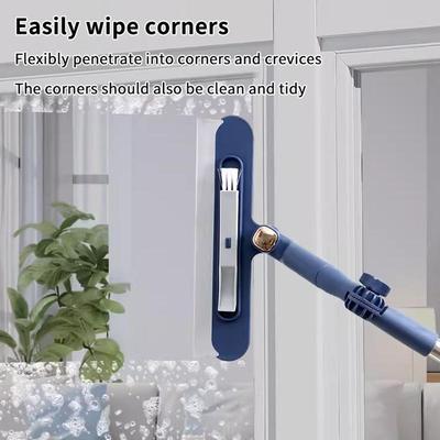 1Pcs Double-Sided Glass Cleaner Tool 120Cm High-Rise Window Cleaner For Home No Dead Angle Window Cleaning Gadget For Outdoor