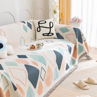 Weiches Sofatuch mit Frühlingsmuster und geometrischem Linienmuster, Decken, Camping-Picknick, Anti-Katzen-Handtuch, INS-Baumwolle, Kratzschutz, Sofamatte