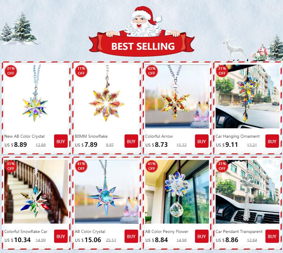 Meteor Hammer Crystal Car Pendant Hanging Car Interior Decor Suncatcher Rearview Mirror Suspension Auto Accessories Jewelry Gift