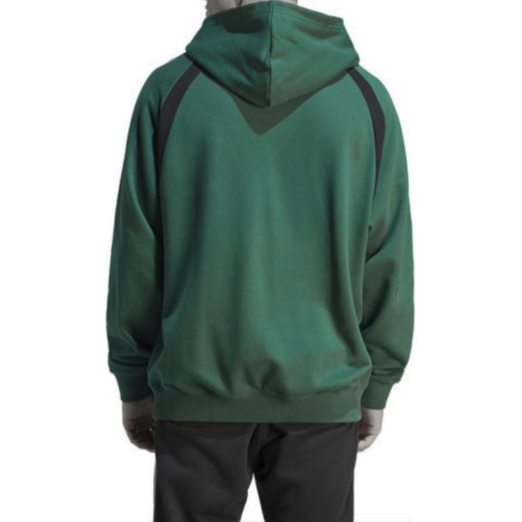 adidas Felpa con cappuccio casual da uomo a maniche lunghe con stampa logo color block originale verde IW3646