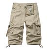 Mens 3/4 Cargo Shorts Summer Casual Cotton Combat Pants Multi Pocket