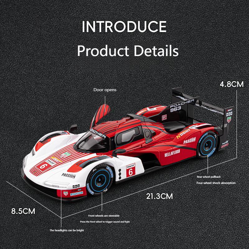 AABKP1 1:22 Porsche 963 LMDh Super Racing Alloy Metal Diecast Model Car Desktop Display Ornaments Children Toy Car Holiday Present Toys