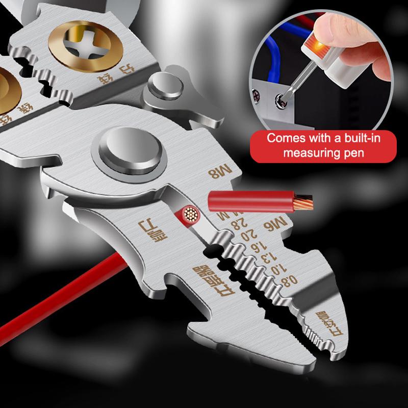 Foldable Wire Stripper With Electricity Measurement Plier For Cutting Pulling Wires Cable Electrician
