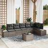 VidaXL 6-Piece Garden Sofa Set with Cushions In Black Poly Rattan 3355758