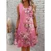 Summer Sleeveless Dress Women Fashionable Colorful Flowers 3d Print Beach Vacation Mini Dresses Comfortable Plus Size 8XL Soft Breathable Vest Dress