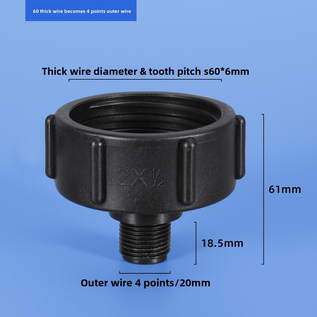 IBC Tank Adapter S60 X 1/2" 3/4' 1" 1.5 2" 63/75/80/100mm Thread Connector Ton Barrel Connect 1000 Liter IBC Tank Fitting