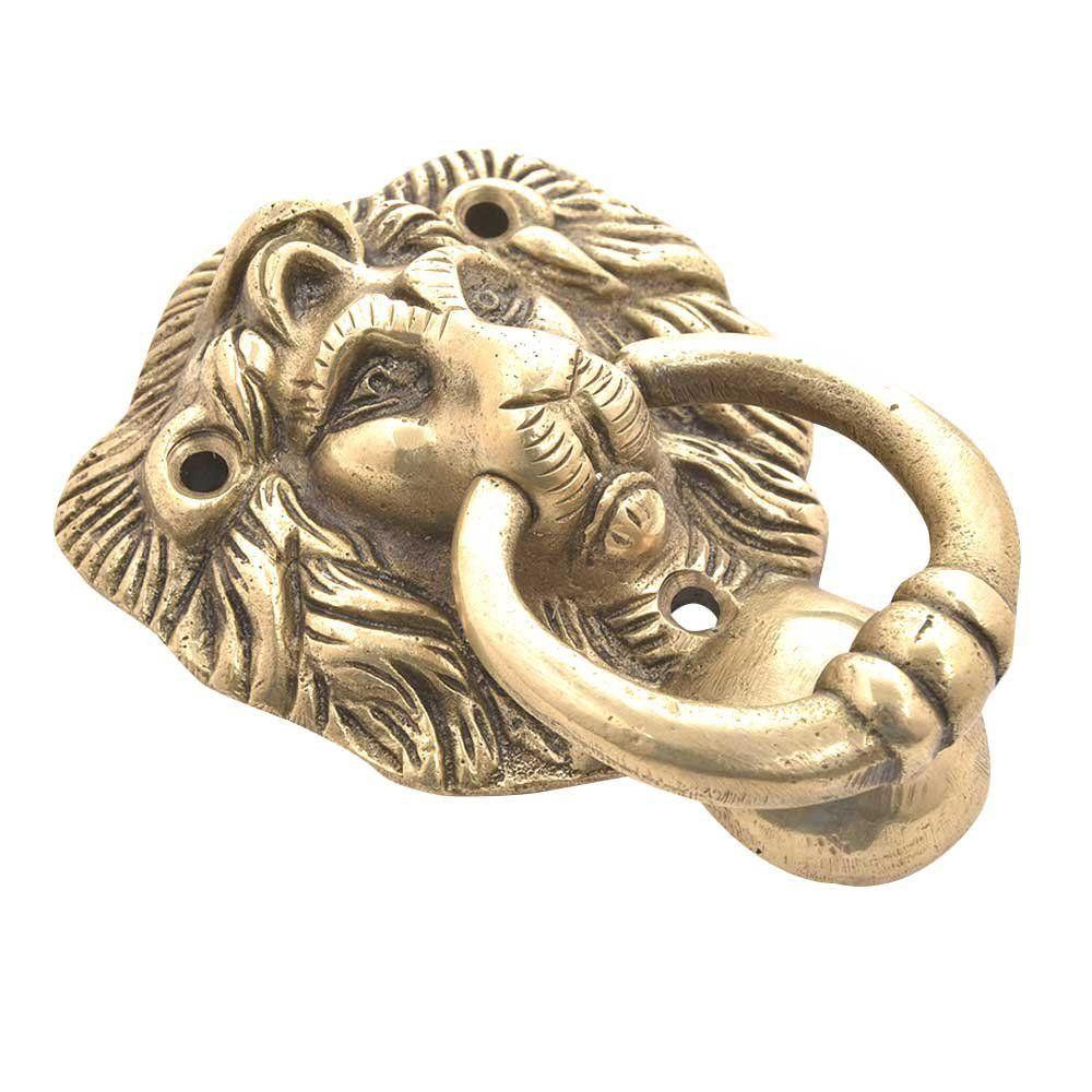 Batedores de Porta Leão Majestoso de Latão - Decoração de Porta com Toque Real - Itens Acessórios para Porta Principal Multicoloridos