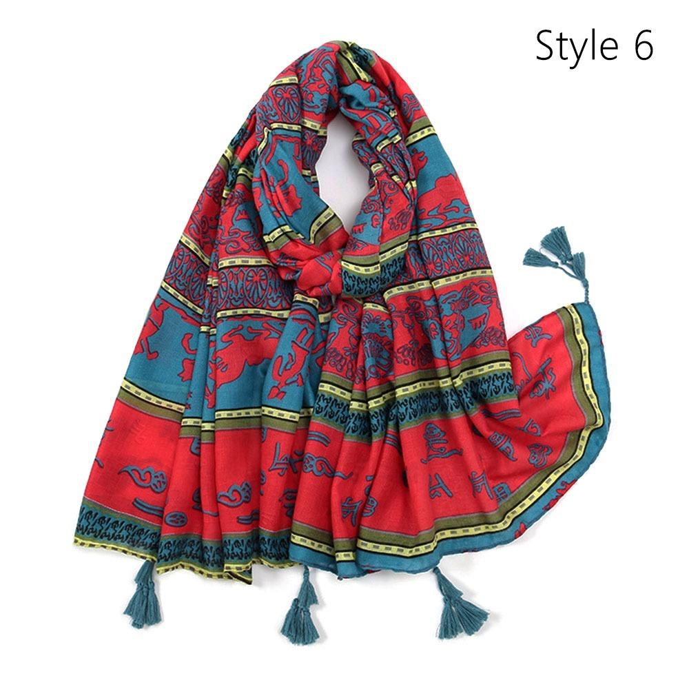Big Size Tassel Shawl Breathable Muslim Headband Casual Beach Long Scarf  For Woman Fashion