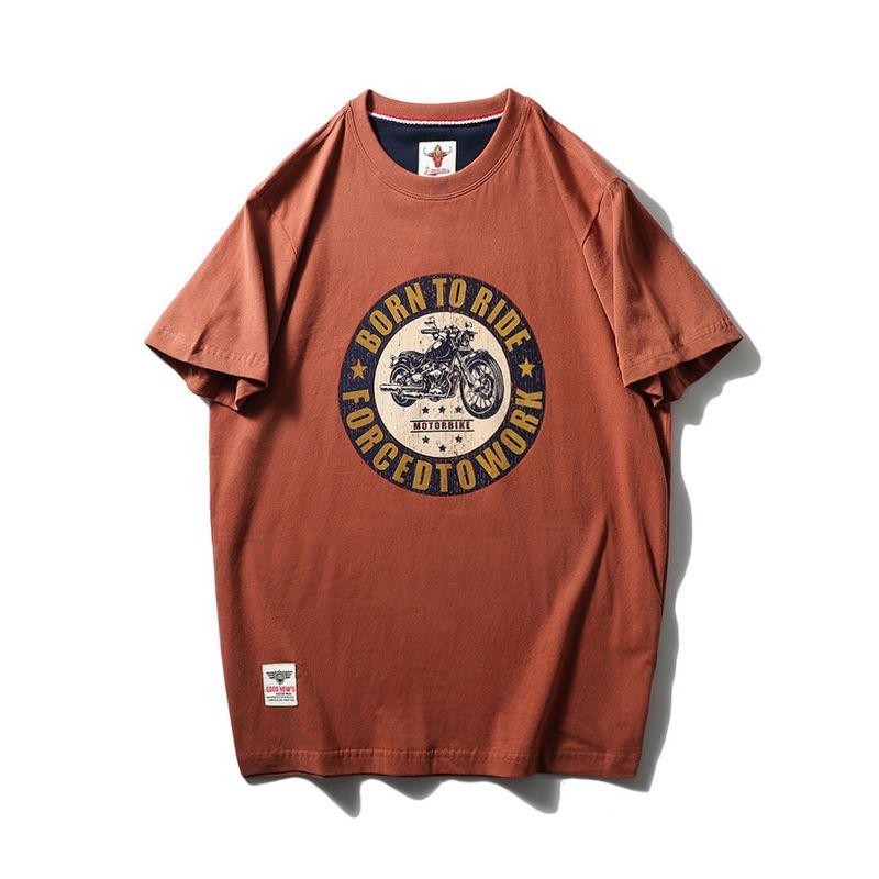 Trade Export to Domestic Sales American Retro Printed Pure Cotton Trendy Brand Short-Sleeved T-Shirt Men's Summer Base Layer Men's Clothing T-Shirt