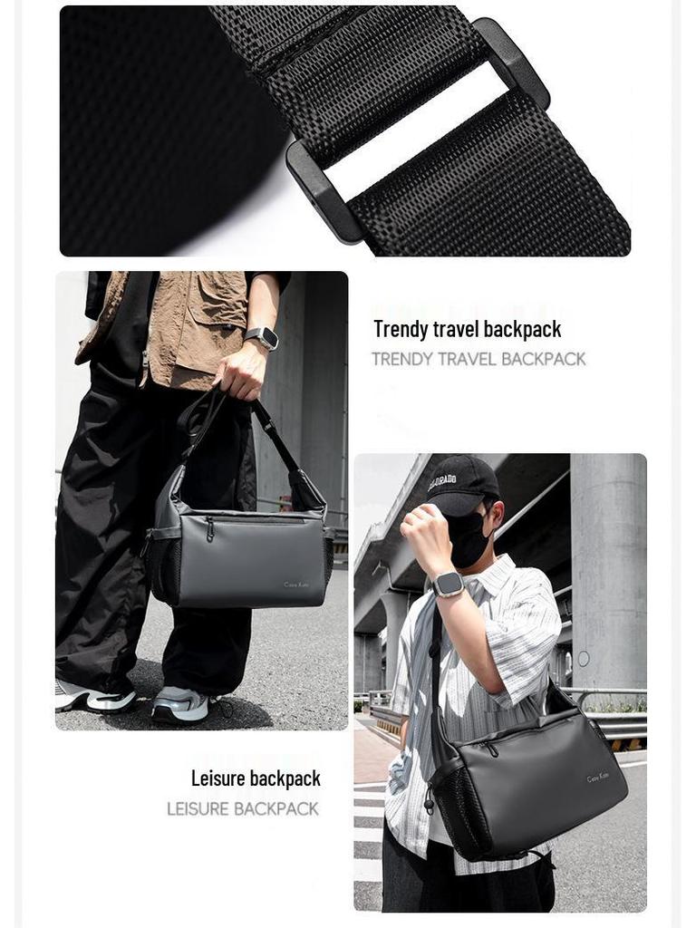 Men's Waterproof Korean Style Crossbody Bag - Trendy, Casual, Versatile, and Multifunctional for Business Trips.