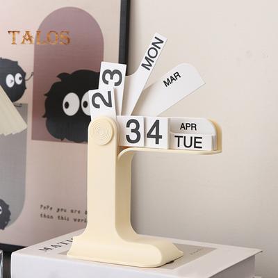 Flip Perpetual Calendar 2024-2025 Plastic Desk Calendar Monthly Weekly Organizer Daily Schedule Planner Desktop Ornament Home Office Decor