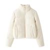 Womens Knit Wool-Blend Thick Jacket Casual Stand Collar Zipper Coat Style