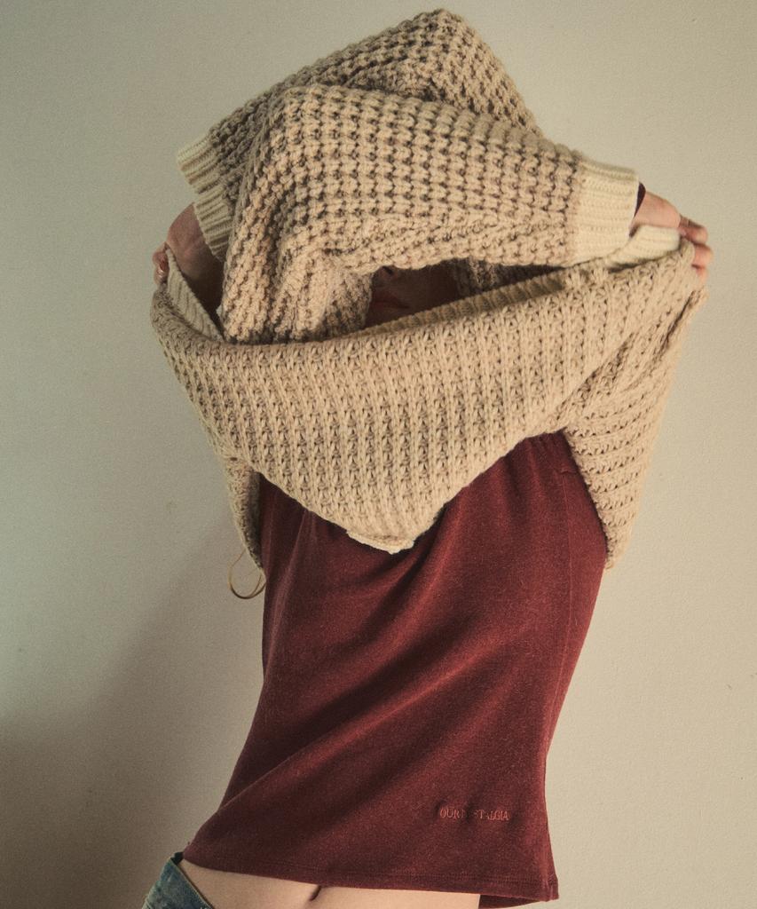 Aueonoseuteljia Honey House Crop Knit_Beige