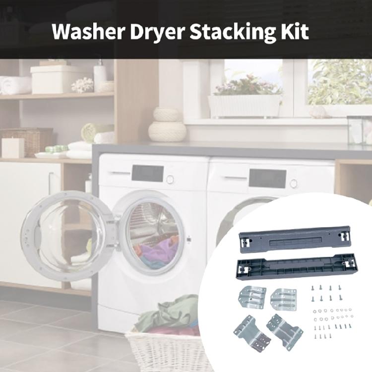 Laundry Placement Hardware Kit for Washer Dryer Installation with Support Guides Metal Mounting Components and Fasteners for Household Use