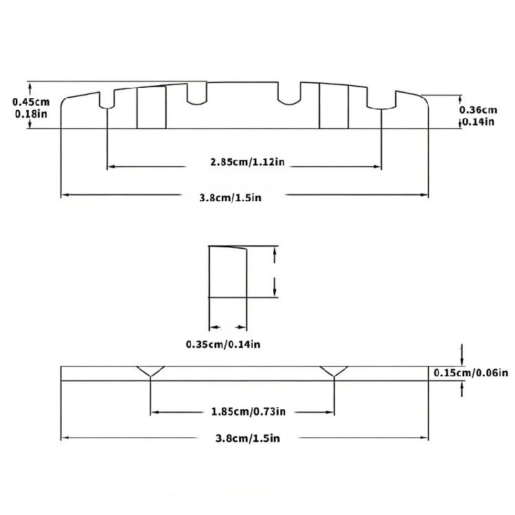 Electric Bass Guitar Brass Nut 38mm Length Roller Grooves String Spacing Adjustable Height Set