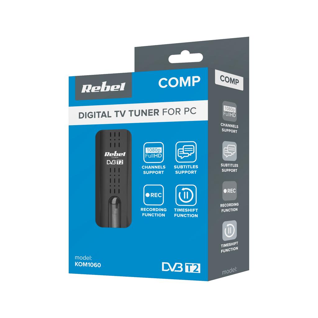 USB Digital-TV-Tuner DVB-T2 H.265 HEVC Rebel