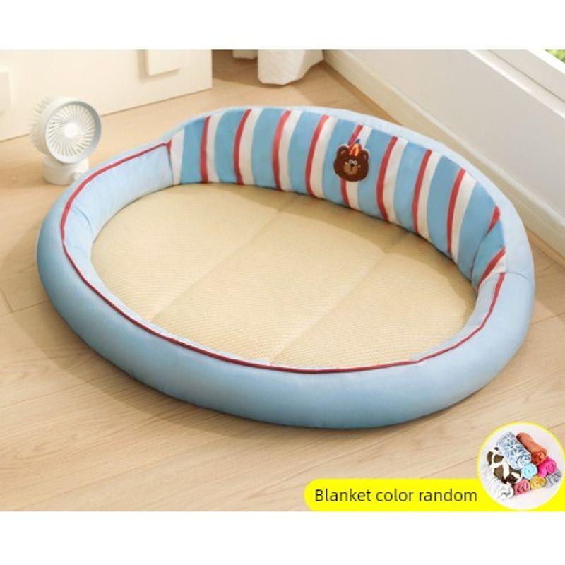 

Dog Mat Summer Teddy Puppy Sleeping Bed Summer Cat Cooling Ice Nest Four Seasons Universal Pet Supplies S-40 * 35cm Sea salt soda + blanket