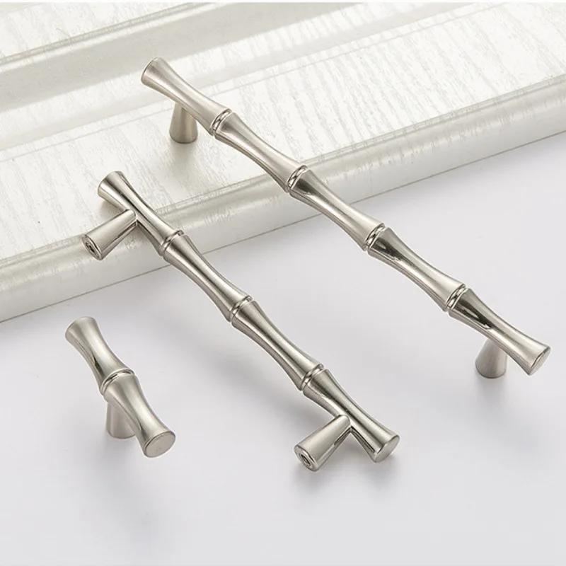 96mm/128mm Bamboo Style Furniture Hardware Handle Kitchen Cabinets Sliding Door Knob Drawer Wardrobe Cupboard Push Pulls Handles