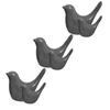 Creative Grey Birds Glossy Ceramic Birds Figurines Home Decorations Accessories Party (Pack of 6, Solid Grey)
