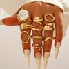 Premium Glossy Water Drop Hug Pearl Ring Female, Baroque Open Joint Ring Set