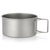 Food Container Bowl Titanium Bowl with Folding Handles Dinner Food Container for Outdoor Camping Hiking Backpacking