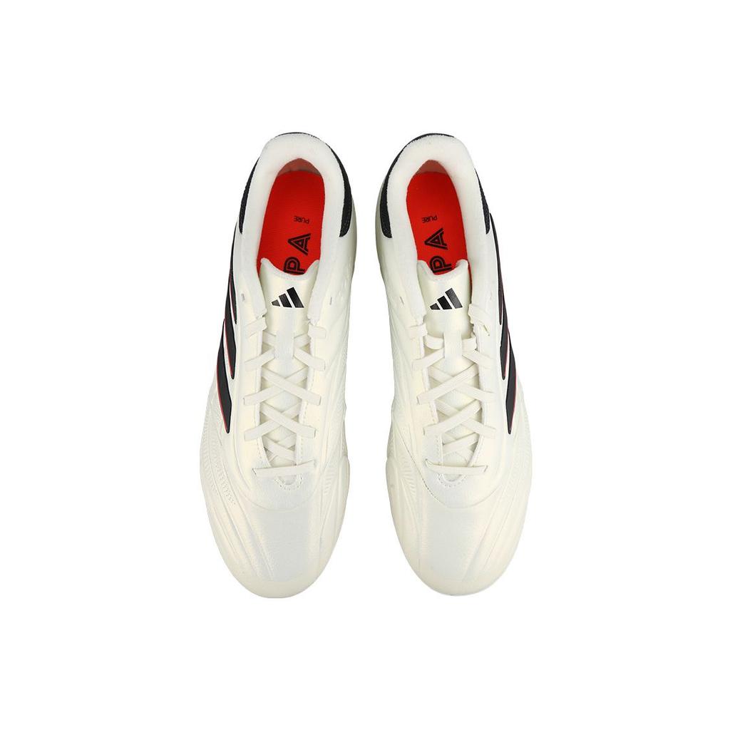 Adidas Copa Pure 2 Round Toe Artificial Turf AG (Rubber Short Studs) Leather Non-Slip Durable Soccer Shoes Unisex Soccer Shoes White Black Red IE7511
