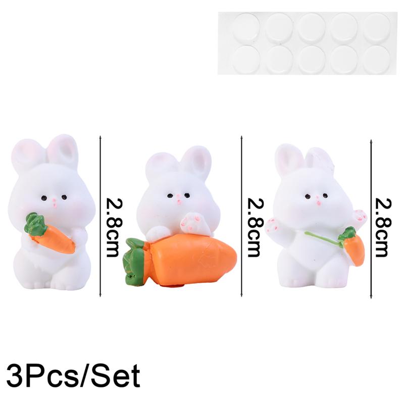 Easter Cute Rabbit Figurine Carrot Fairy Garden Potted Plant Mini DIY Ornament Garden Micro Miniature Landscape Decoration Craft