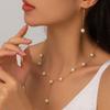 3Pcs/Set Korean Gold Color Pearl Choker Necklace Earring Set For Women Elegant Imitation Pearl Beads Clavicle Chain Zircon 2026