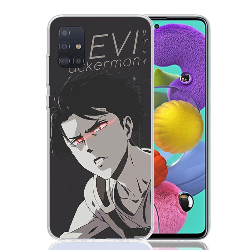 Attack-Titan Levi Phone Case For Samsung Galaxy A52 A32 A22 A12 A02S A50S A30S A51 A31 AA71 Note 20 Ultra 10 S10 Plus Galaxy A52