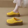 Thick-soled bag head half slippers women's summer wear new small height-increasing woven hollow slippers